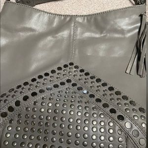 Sak Taupe Leather Bag with Metal detail and matching Leather Shoulder Strap